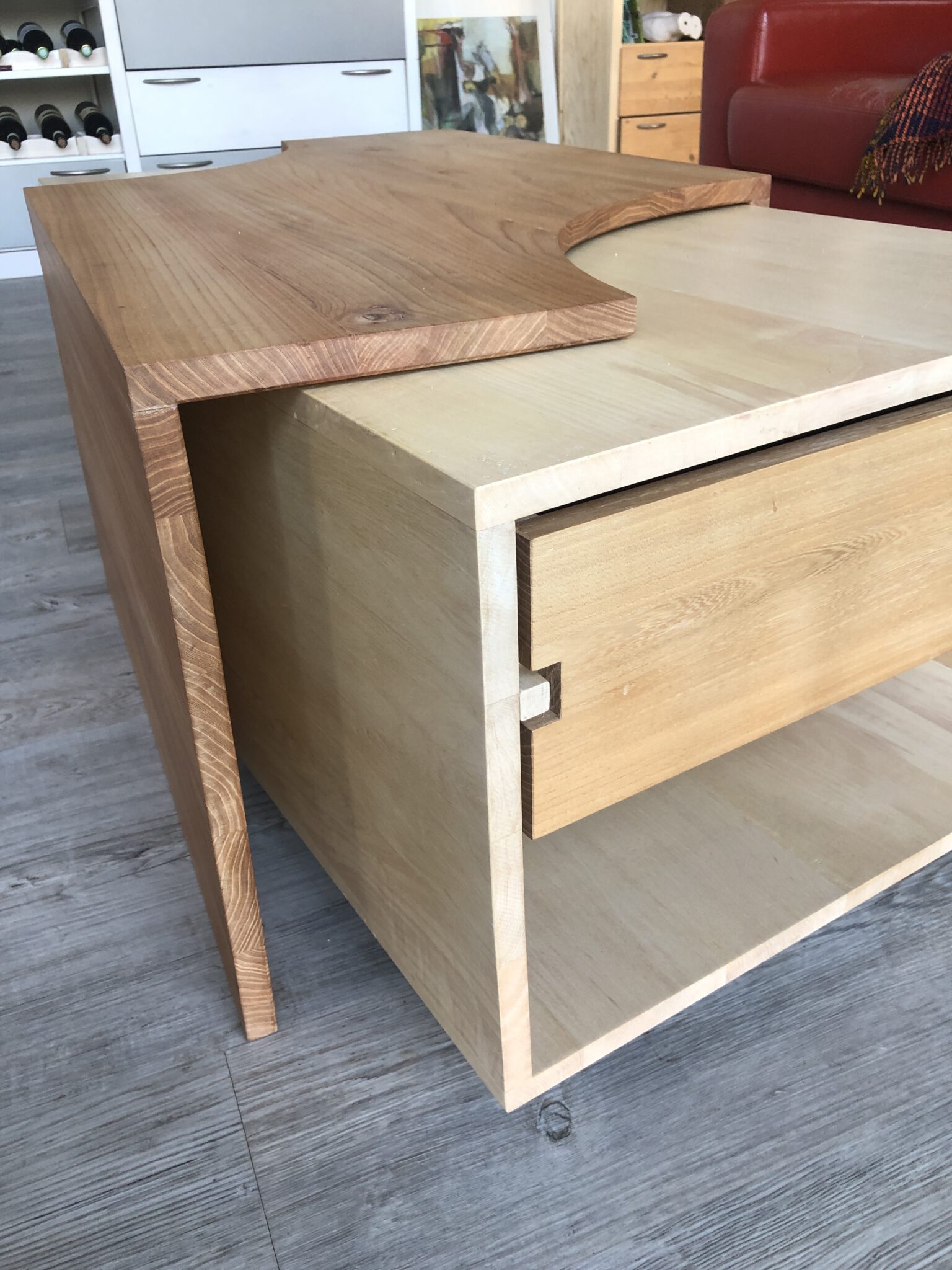 Salontafel met verrijdbare bijzettafels